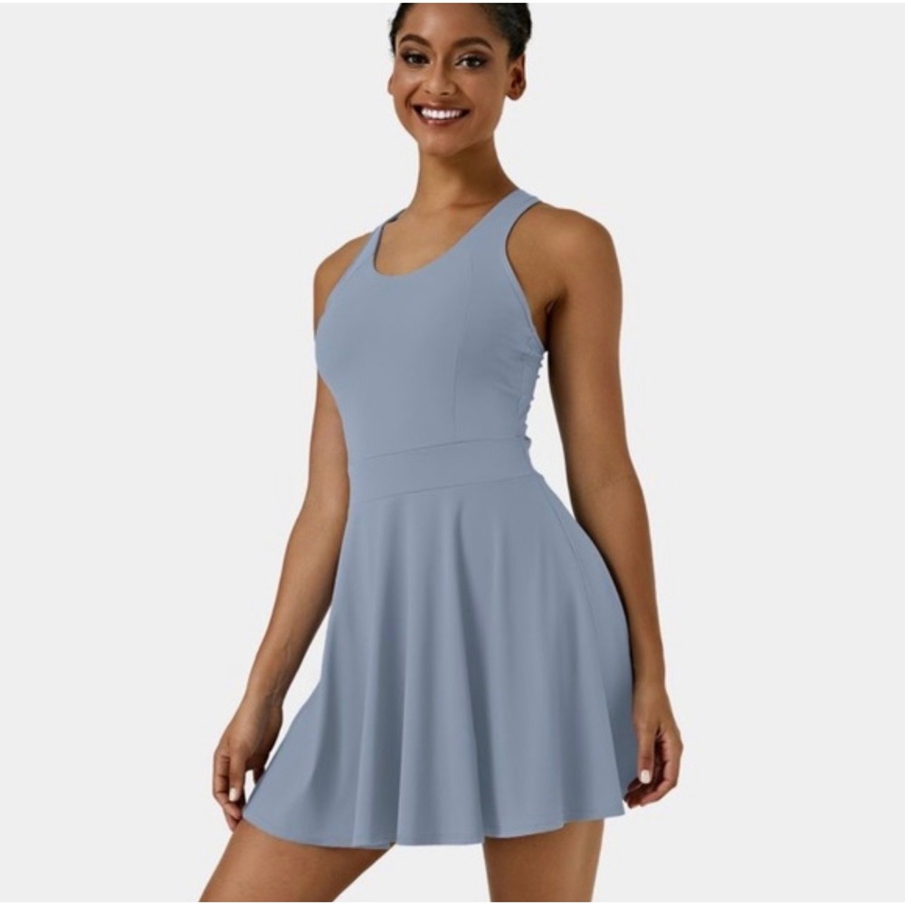 Halara Everyday Activity Dress Periwinkle Blue Racerback Athletic Tennis Dress